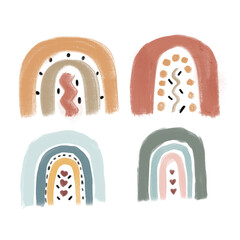 hand drawn pastel rainbow baby greeting card decorative elements