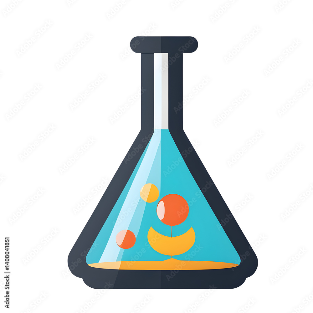 Leinwandbilder Modern design icon of a laboratory flask symbolising science, isolated on a empty plain background
