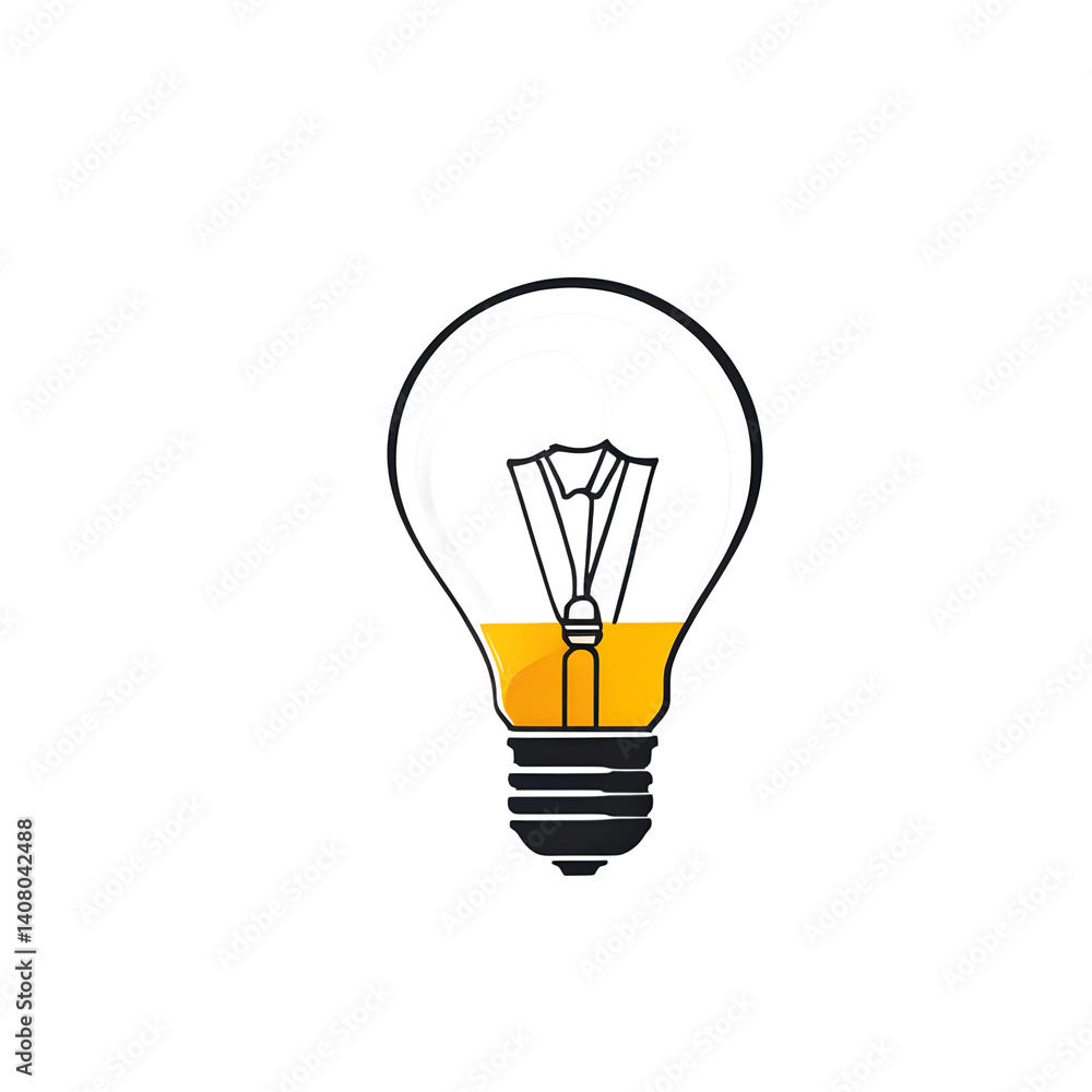 Poster Modern design icon of a lightbulb symbolising ideas isolated on a empty plain background
