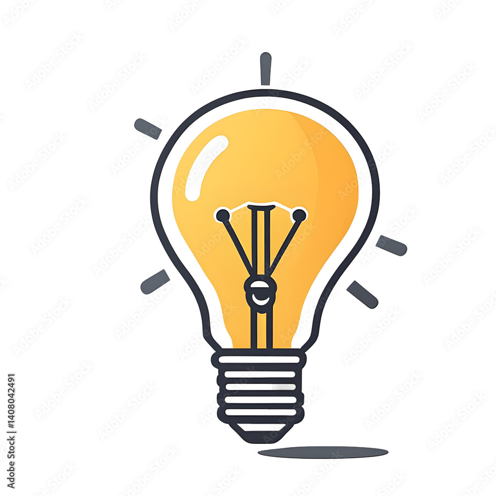Aufkleber modern design icon of a lightbulb symbolising ideas isolated on a empty plain background