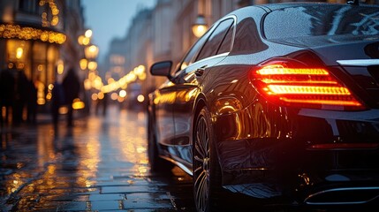 professional driver near luxury car closeup chauffeur service,stock image