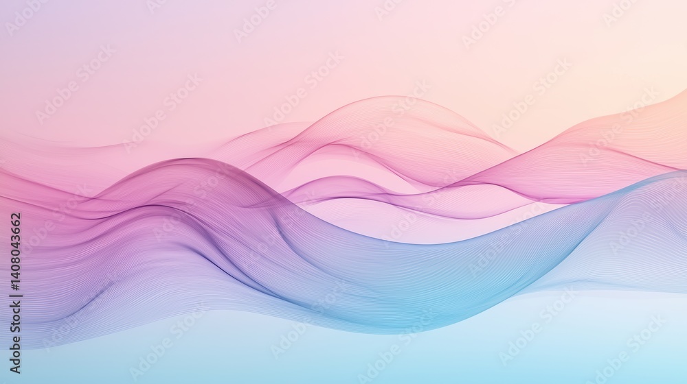 Poster colours dynamic waves of color blending together in a smooth and flowing abstract background.
