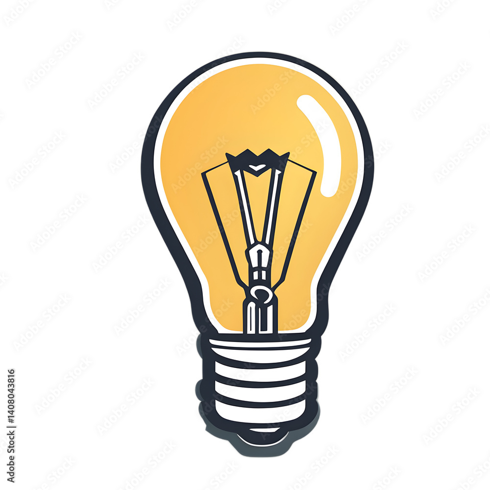 Poster Modern design icon of a lightbulb symbolising ideas isolated on a empty plain background