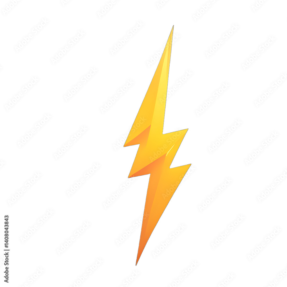 Aufkleber modern design icon of a lightning bolt symbolising energy or power, isolated on a empty plain backgr