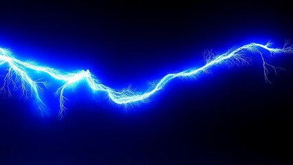 Dramatic lightning strike illuminates night sky with intense electric energy