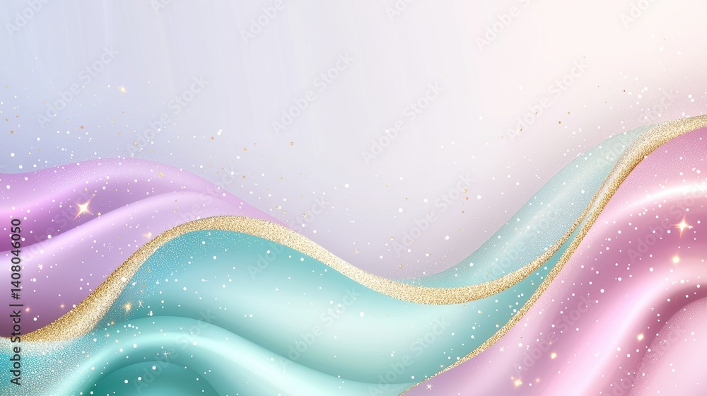Poster pastel abstract pastel gradient with a subtle golden shimmer, adding a touch of elegance.