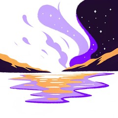 An Aurora view sky and sea