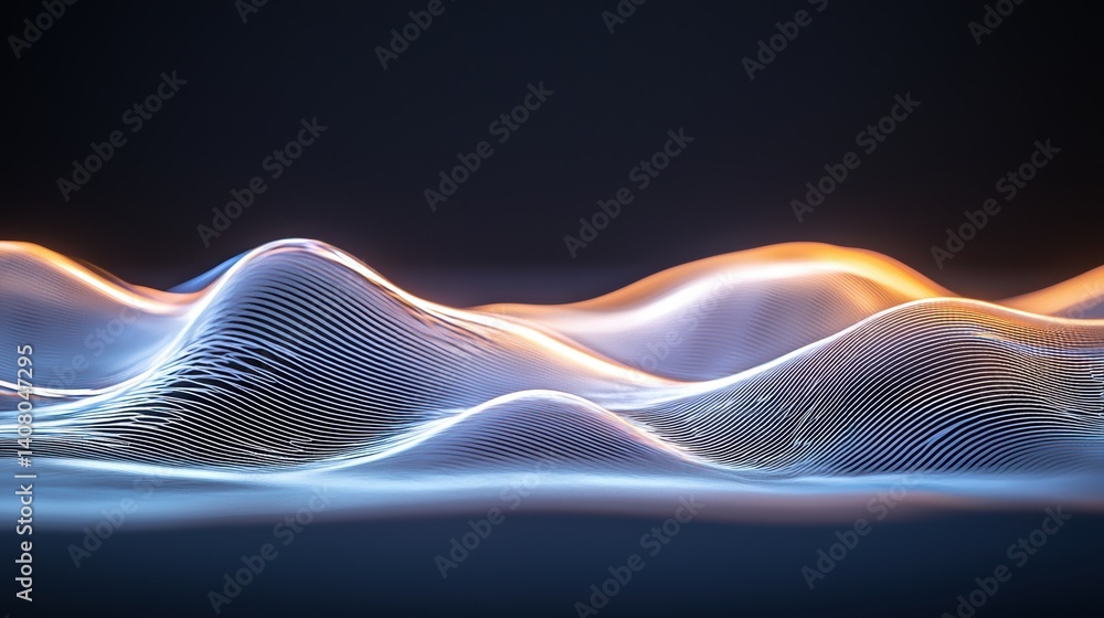 Aufkleber flowing dynamic light streaks flowing across a dark background, adding a futuristic touch.