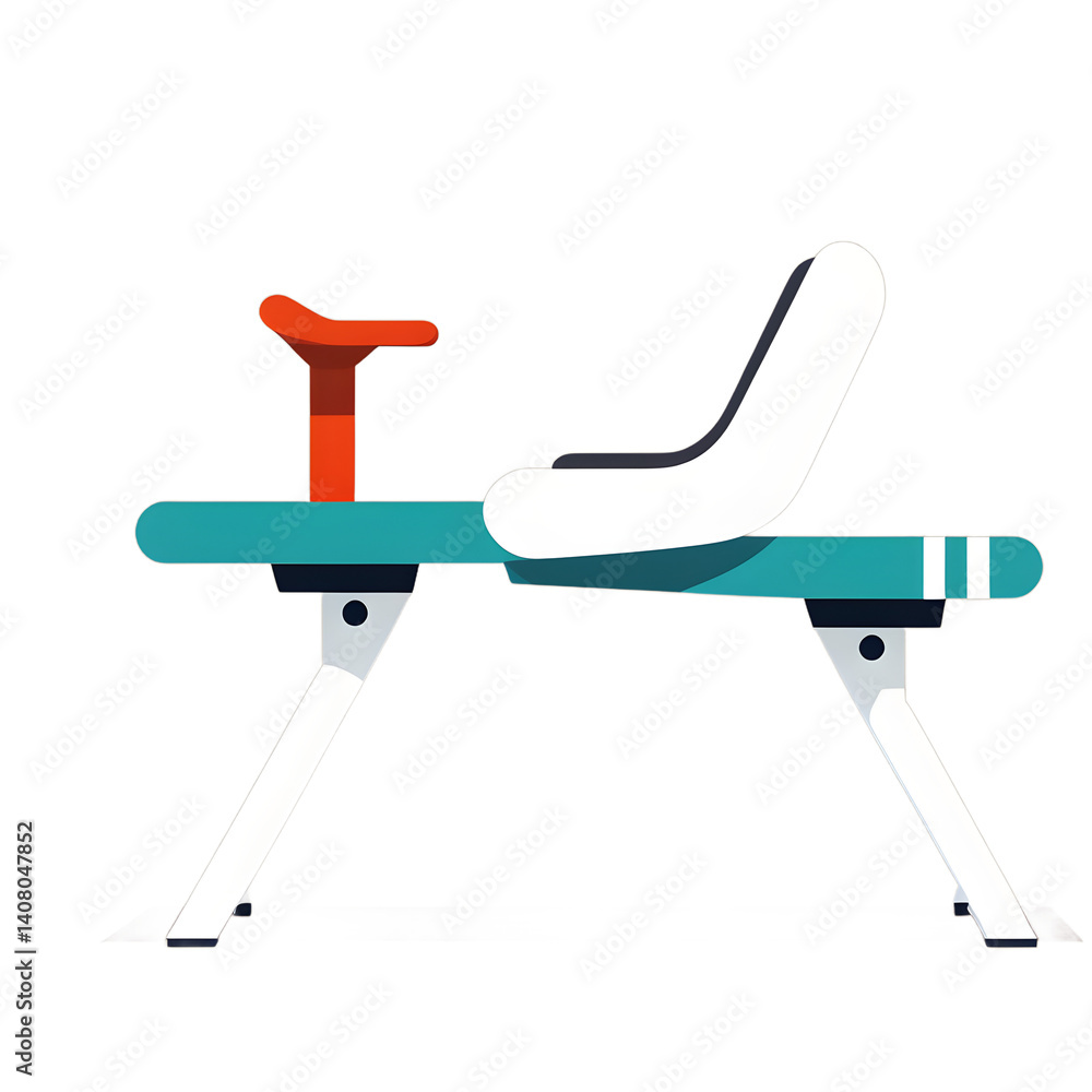 Poster modern design icon of a pommel horse symbolising gymnastics isolated on a empty plain background