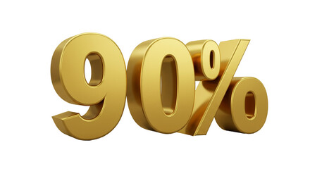 90 Off Huge Gold Sale Sign 3D Shiny Text