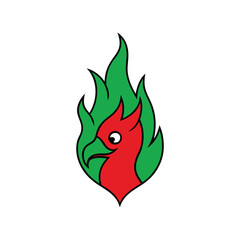 vector illustration of a burning dragon