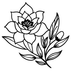 Minimal Soulful Floral Collection Vector on White Background