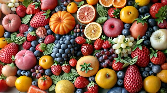 Many marzipan painted as fruit --ar 5:3 --stylize 250 Job ID: c89f5044-34b4-49eb-8a24-8cd7f9ca7f60