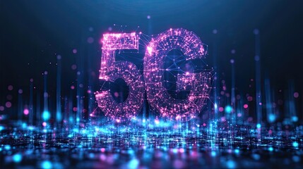 Obraz premium Global network connection that opens the boundaries of innovative perception. The concept of 5G wireless connection.