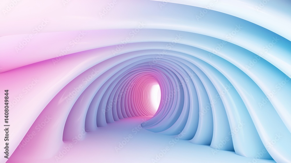 Aufkleber futuristic abstract 3d futuristic tunnel with glowing edges and endless perspective.