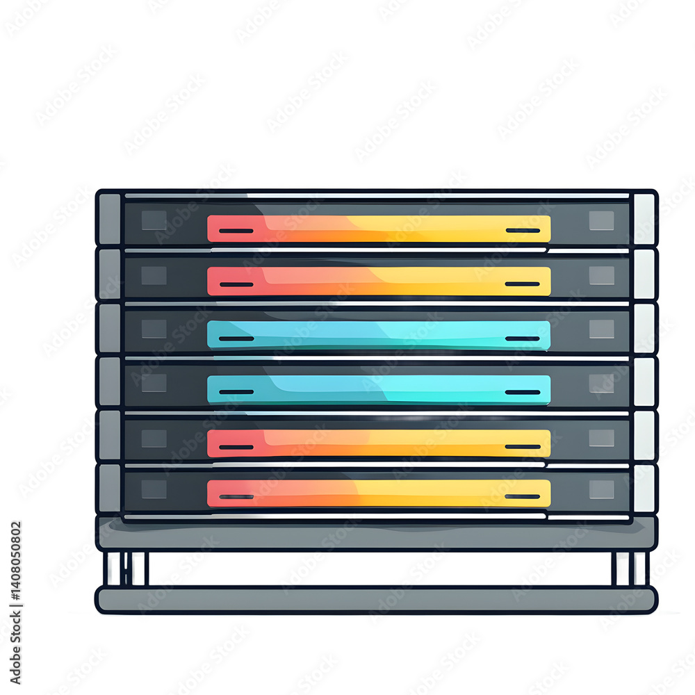 Aufkleber Modern design icon of a server rack symbolising hosting or IT infrastructure, isolated on a empty plain background