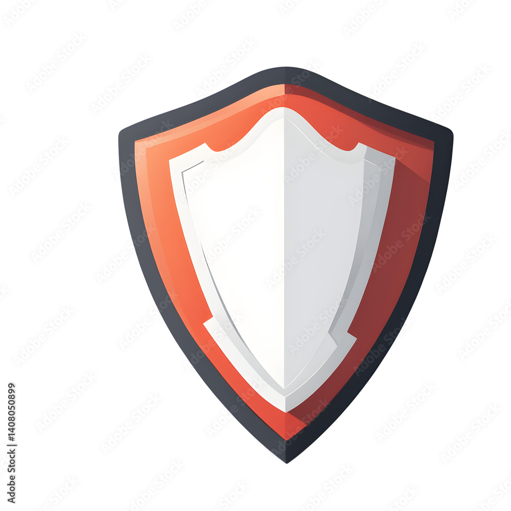 Poster Modern design icon of a shield symbolising protection, isolated on a empty plain background
