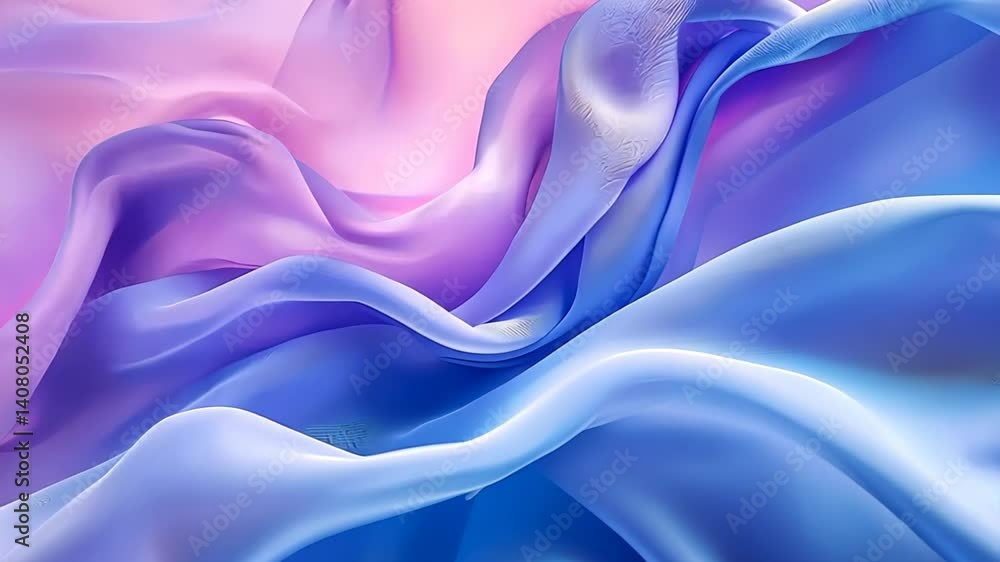 Poster flowing silk patterns create a dreamlike landscape of soft colors that stir the imagination and evok