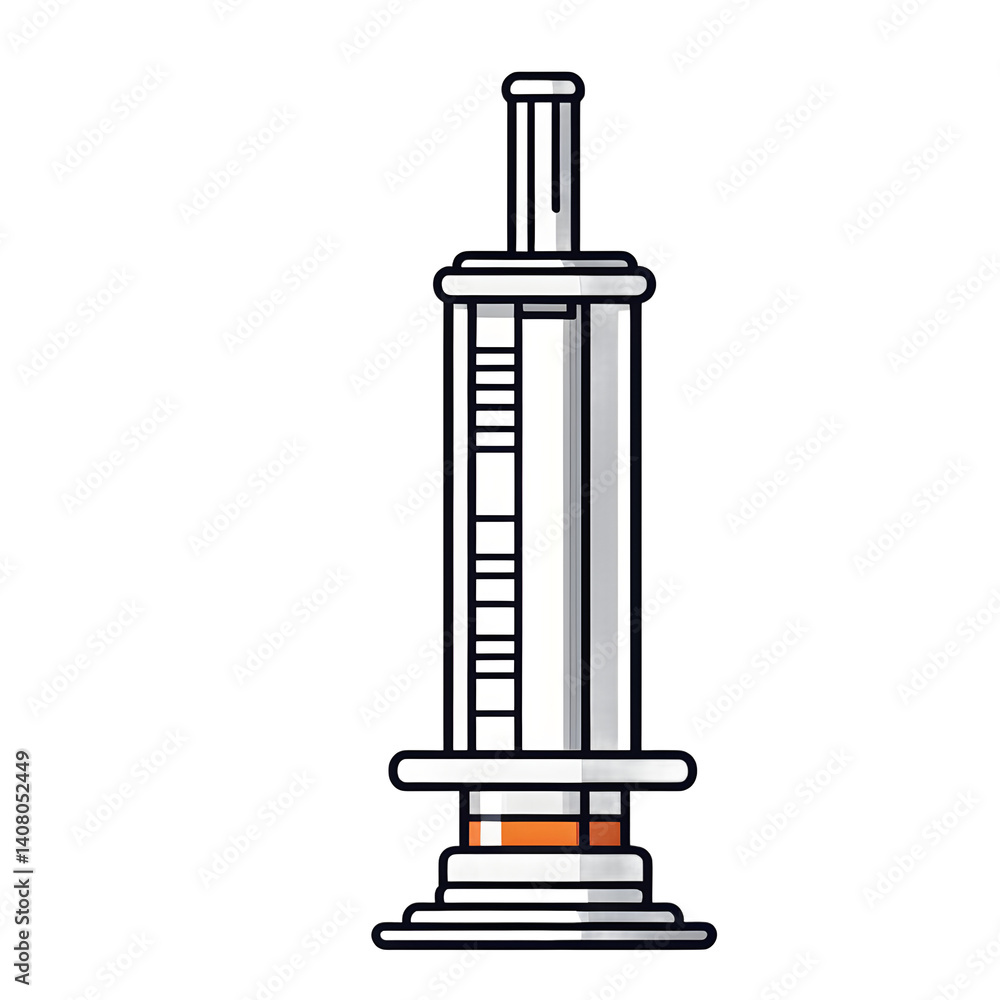 Poster modern design icon of a syringe with shield symbolising medical protection, isolated on a empty plai