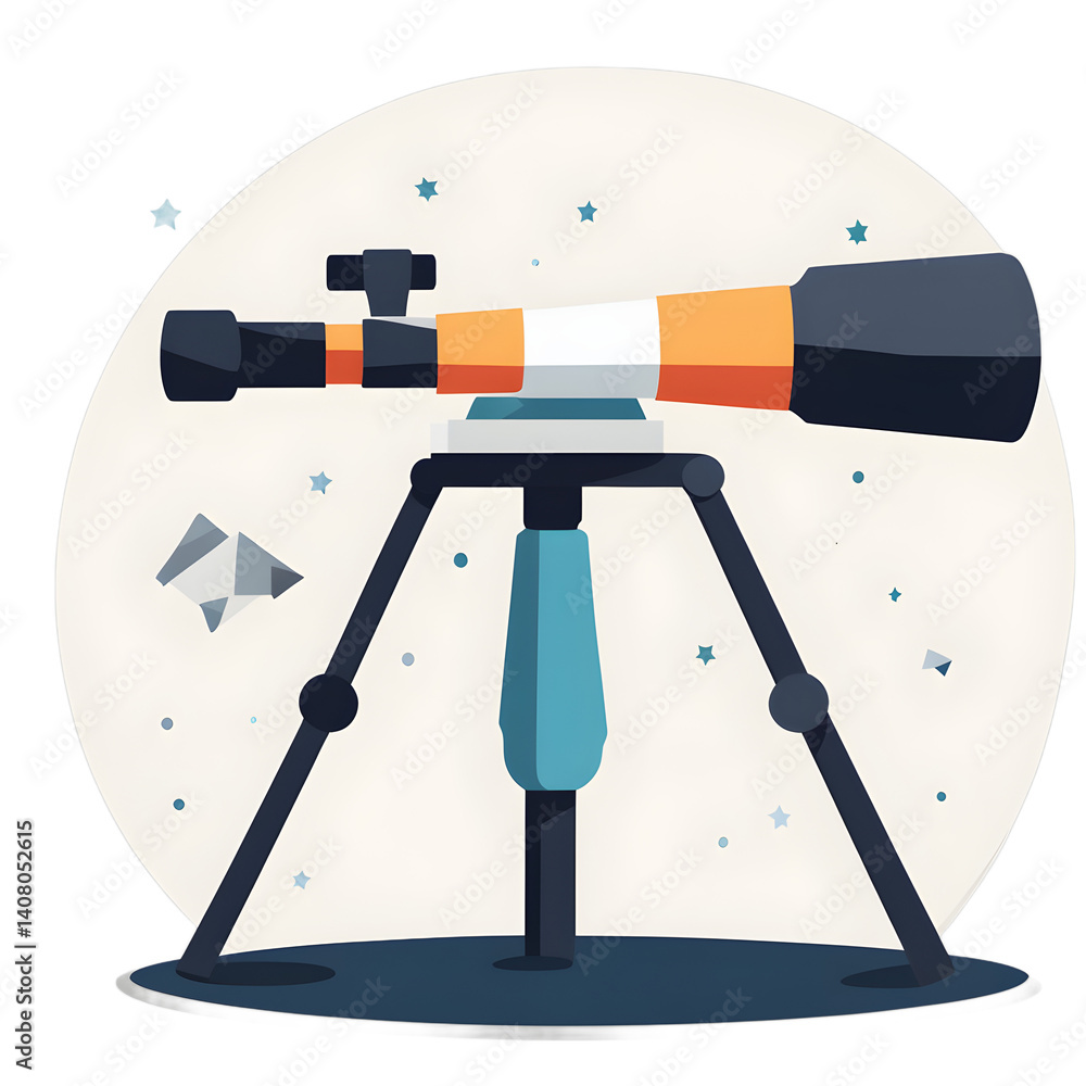 Aufkleber Modern design icon of a telescope symbolizing space exploration isolated on a empty plain background
