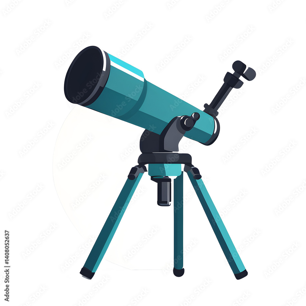 Poster Modern design icon of a telescope symbolizing space exploration isolated on a empty plain background