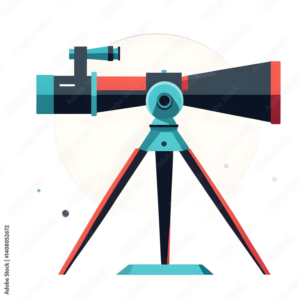 Poster Modern design icon of a telescope symbolizing space exploration isolated on a empty plain background