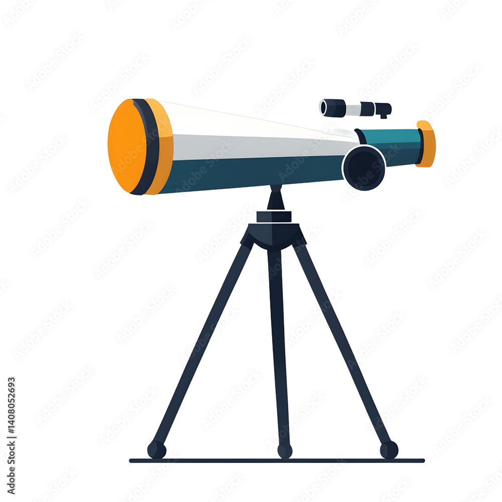 Poster Modern design icon of a telescope symbolizing space exploration isolated on a empty plain background