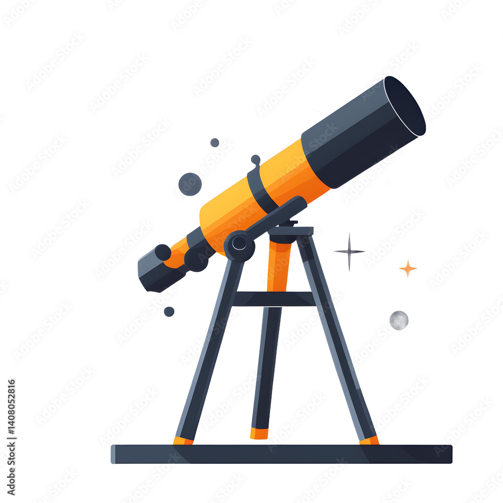 Poster Modern design icon of a telescope symbolizing space exploration isolated on a empty plain background
