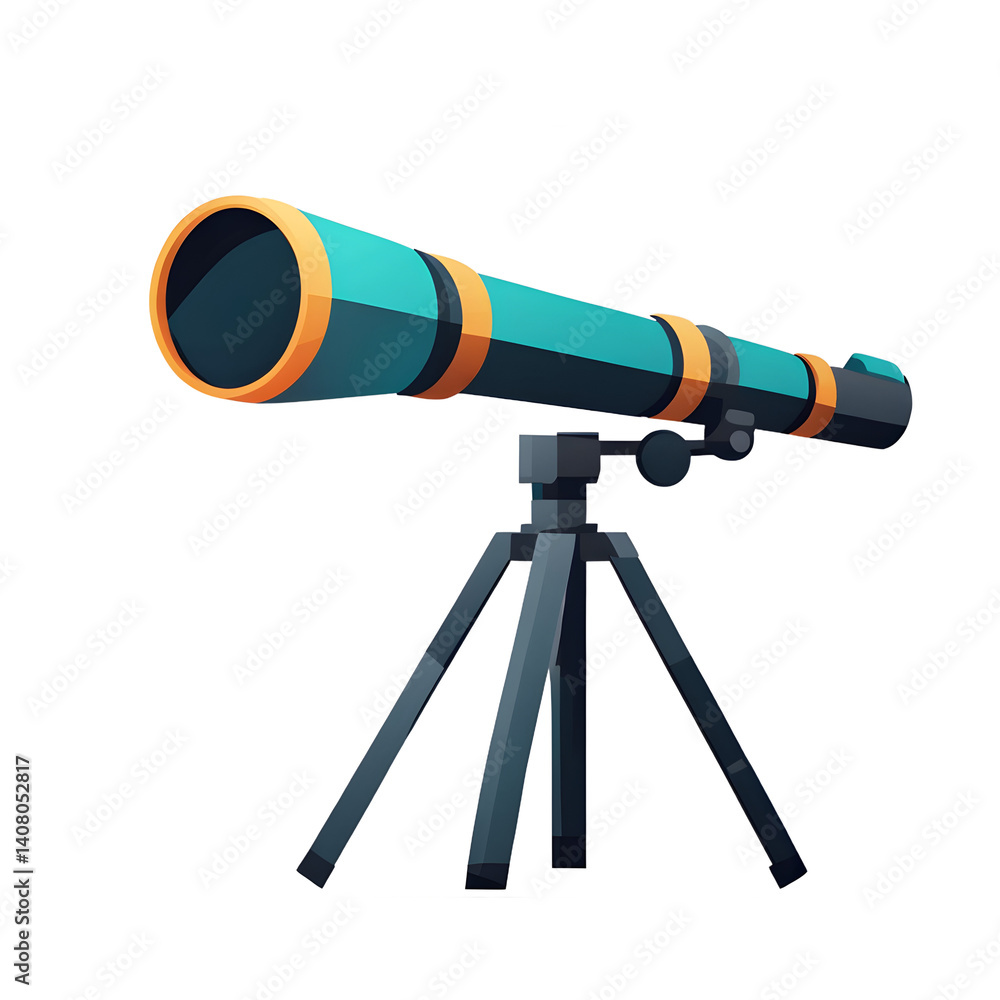 Poster Modern design icon of a telescope symbolizing space exploration isolated on a empty plain background