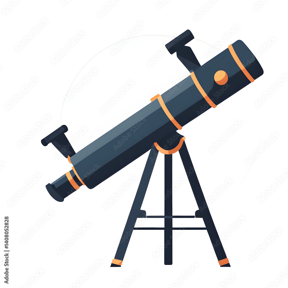 Aufkleber Modern design icon of a telescope symbolizing space exploration isolated on a empty plain background