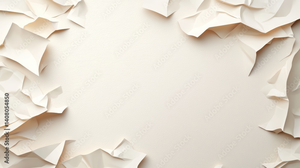 Poster textured crinkled paper background with soft creases and subtle imperfections, adding a handmade fee