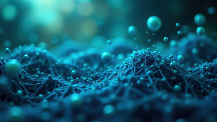 Close-up view of a GLP1 molecule with surrounding atoms.