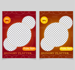 Restaurant Flyer Layout.Set of restaurant menu and flyer design templates modern with colorful size A4 size. Vector illustrations for food and drink marketing material, ads, templates, cover design.