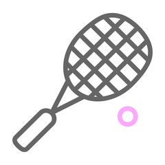 Squash Vector Line Lt Pink Grey Icon Design