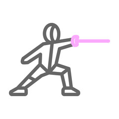 Fencing Vector Line Lt Pink Grey Icon Design