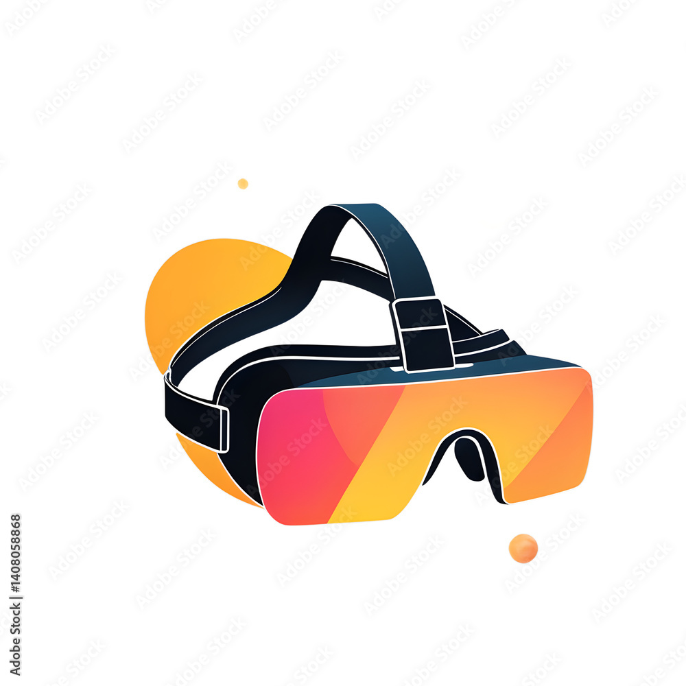 Aufkleber Modern design icon of a VR headset symbolising virtual reality, isolated on a empty plain background