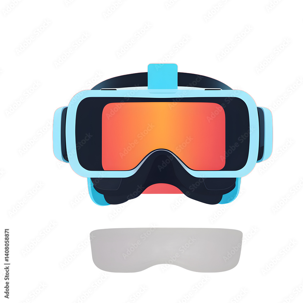 Poster modern design icon of a vr headset symbolising virtual reality, isolated on a empty plain background