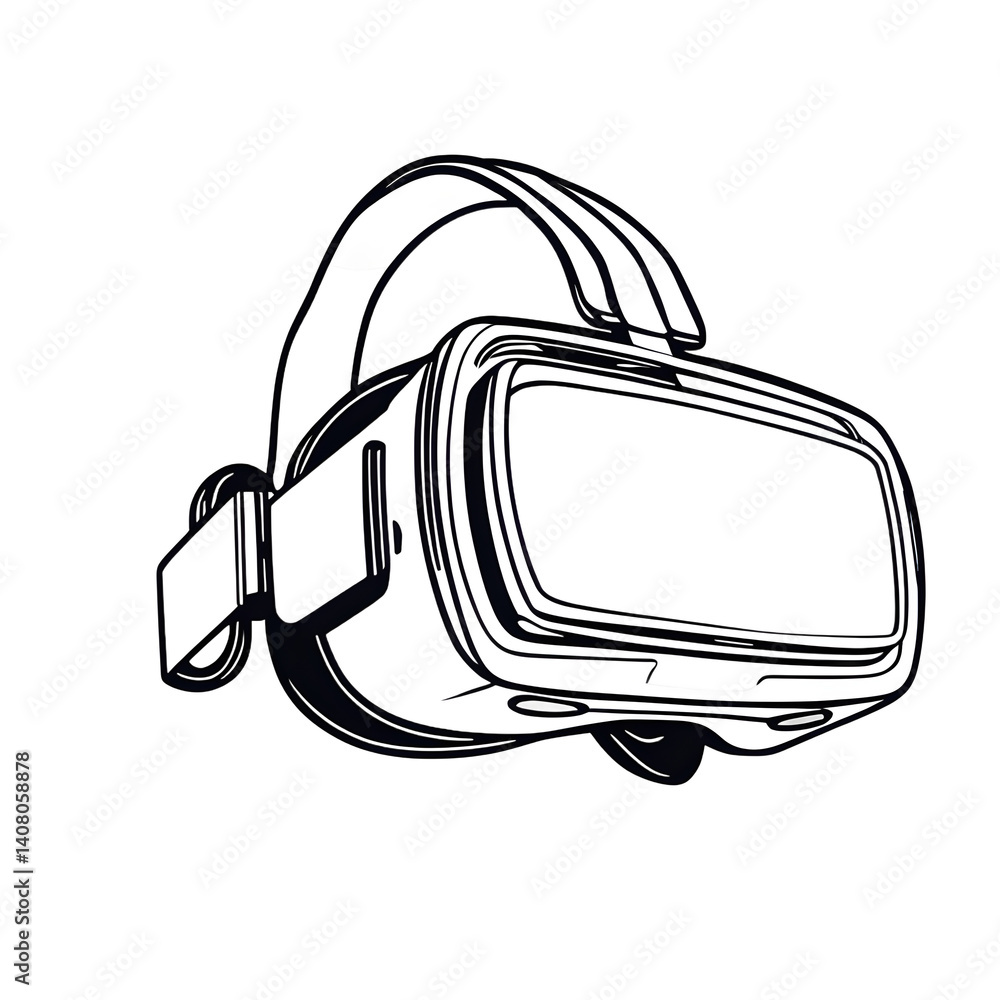 Poster modern design icon of a vr headset symbolising virtual reality, isolated on a empty plain background