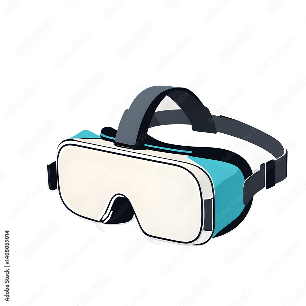 Poster modern design icon of a vr headset symbolising virtual reality, isolated on a empty plain background