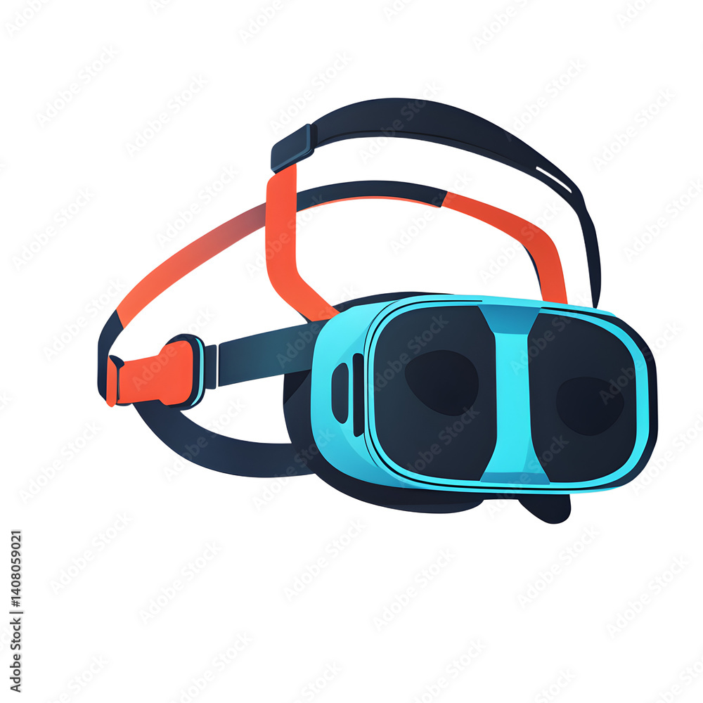 Poster modern design icon of a vr headset symbolising virtual reality, isolated on a empty plain background