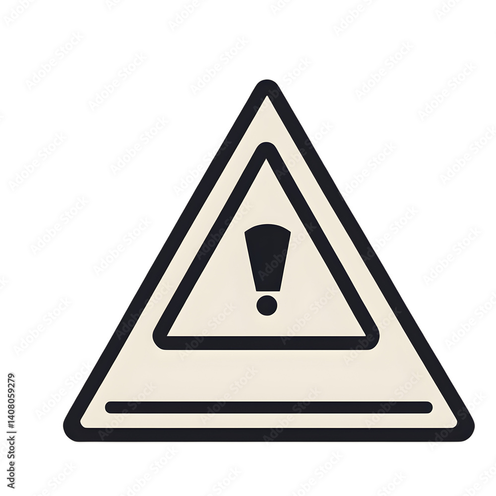 Poster Modern design icon of a warning sign symbolising danger isolated on a empty plain background