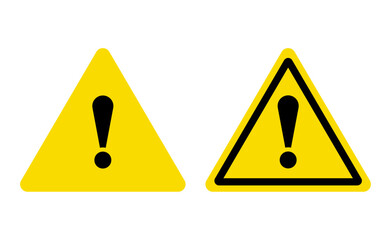 yellow warning sign, Warning Symbols, Yellow Triangle Signs, Black Exclamation Marks, Safety Icons, Hazard Alert Graphics, Minimalist Design