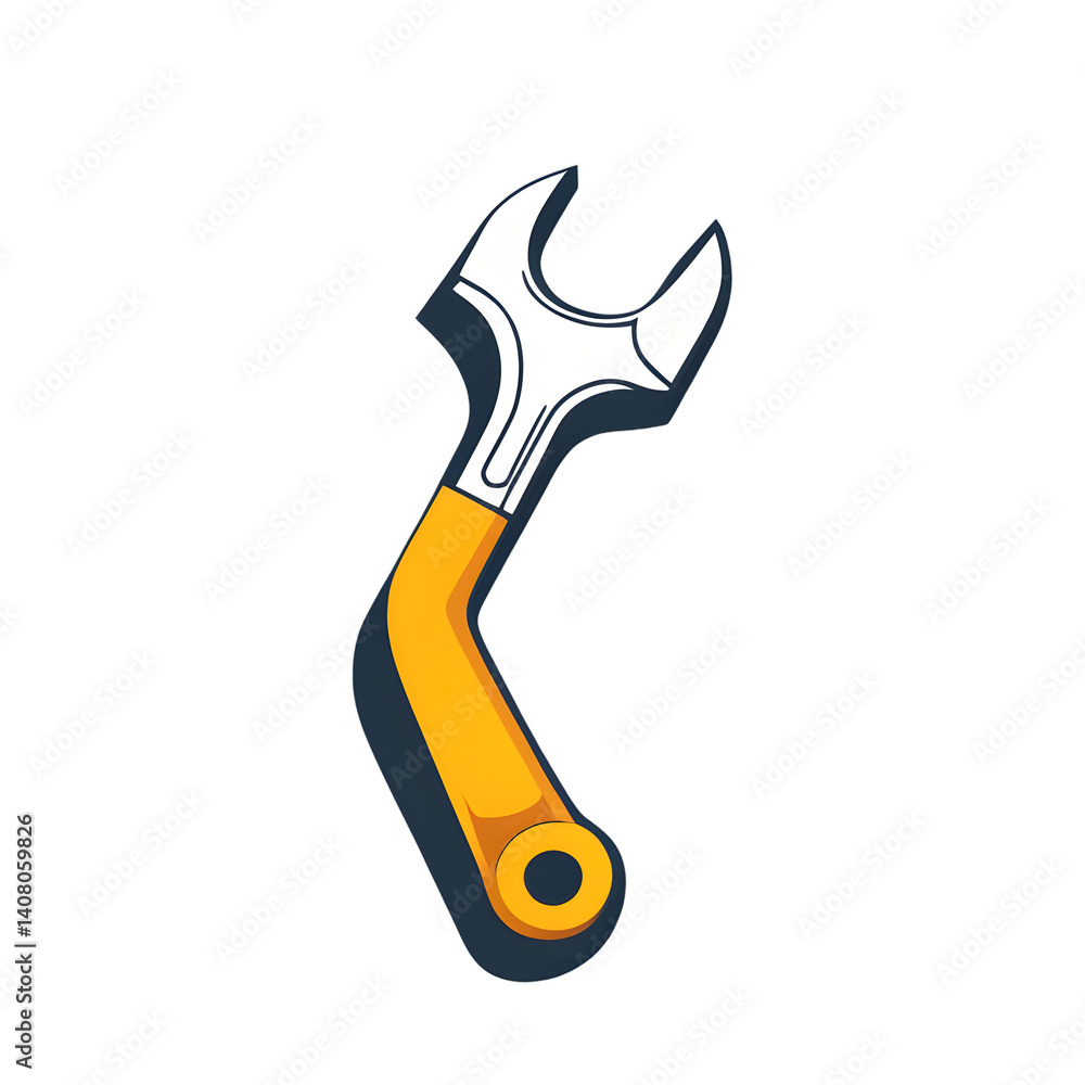 Poster Modern design icon of a wrench symbolizing tools isolated on a empty plain background