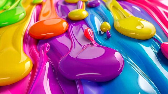 Bunte Farbkleckse in fl&uuml;ssiger Bewegung
