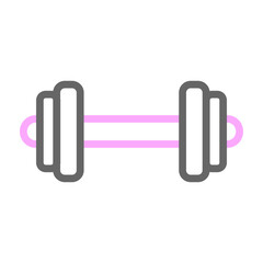 Dumbell Vector Line Lt Pink Grey Icon Design