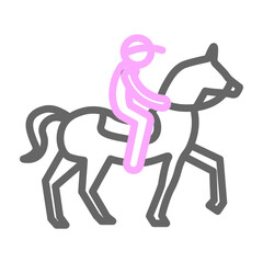 Riding Vector Line Lt Pink Grey Icon Design