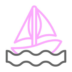 Sailing Vector Line Lt Pink Grey Icon Design
