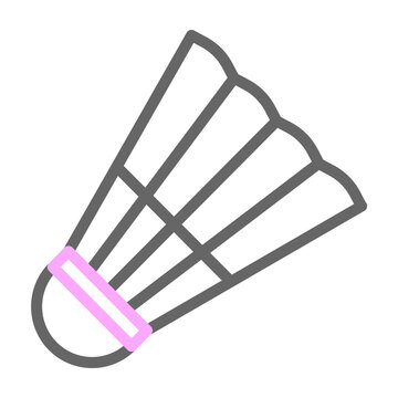 Bedminton Shuttle Vector Line Lt Pink Grey Icon Design