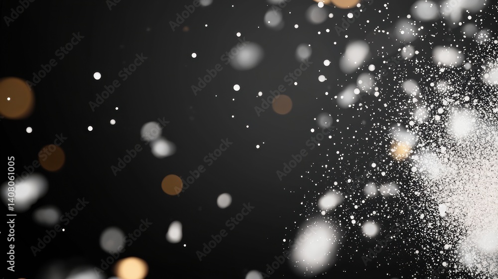 Poster particle soft white floating dust particles in a dark atmosphere creating a dreamy effect.