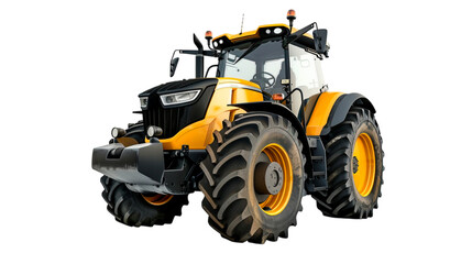 Agricultural tractor isolated on transparent background.